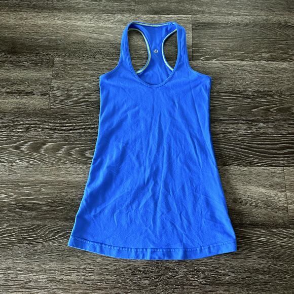 Lululemon Cool Racerback Tank Pipe Dream Blue Size 4 Lightweight Athletic Top - Picture 9 of 13